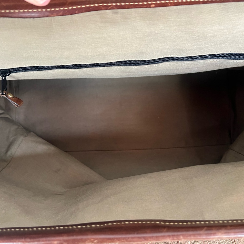 Leather Weekender Travel Bag - Brown - Picture 4 of 4